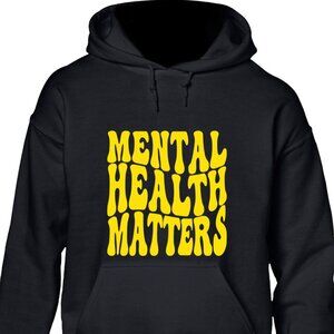 New Mental Health Matters Black Hoodie Fleece Sweatshirt
